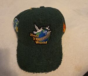 Green 'Heal The World' Embroidered Hat